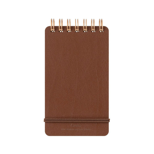 Midori WM Grain Pocket Ring Memo Pad – Brown Bonded Leather Fiber Cover