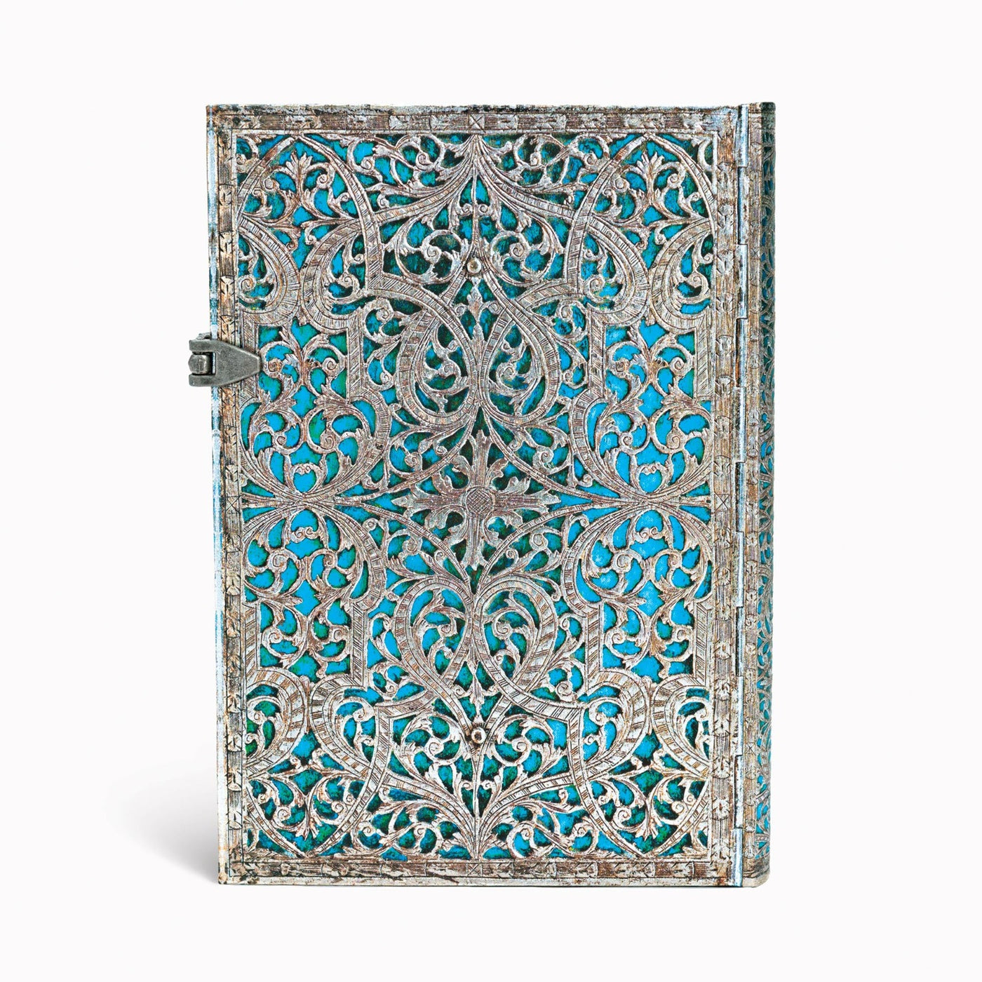 Paperblanks Silver Filigree Maya Blue 5 x 7 Inch Midi Journal
