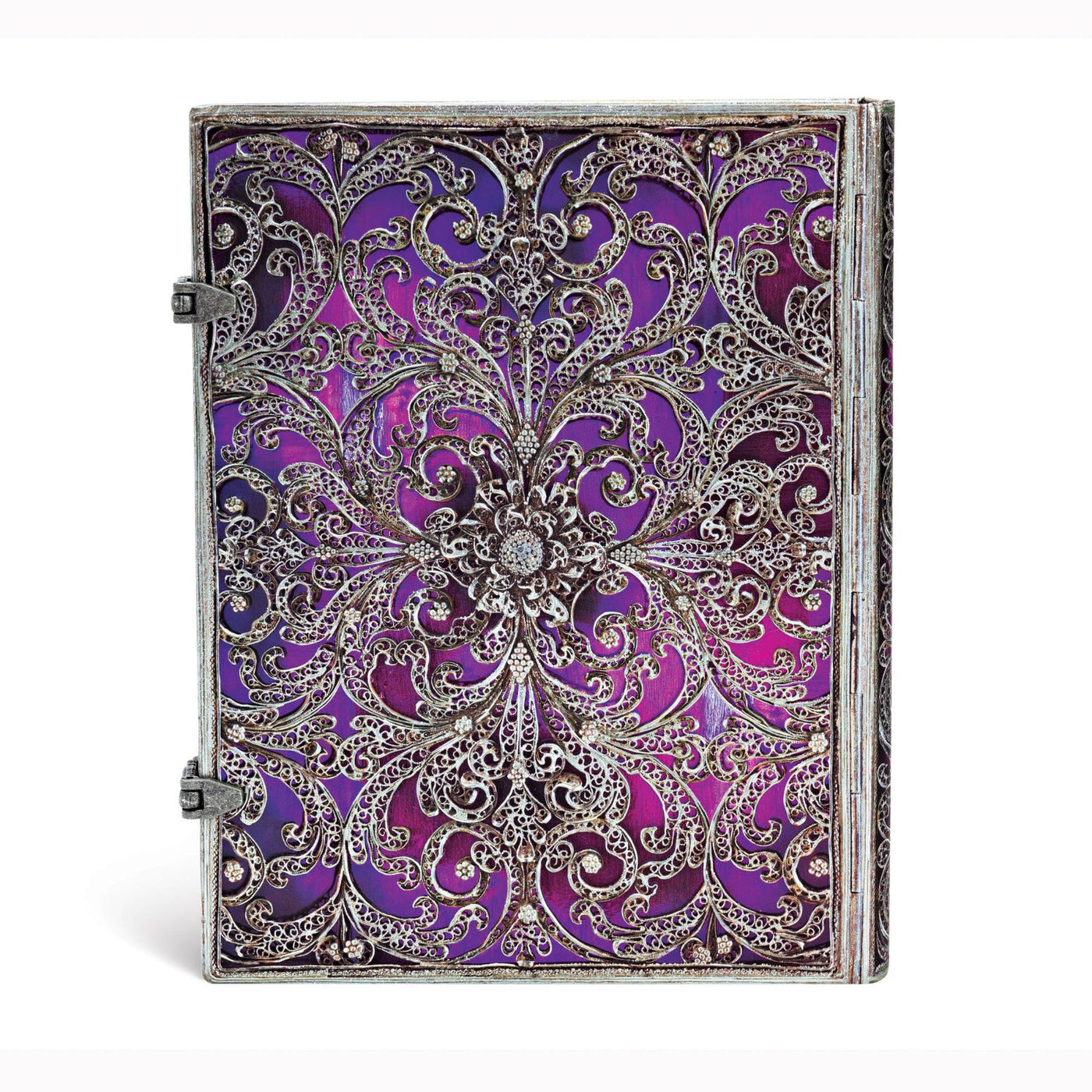 Paperblanks Silver Filigree Aubergine 7 x 9 Inch Journal