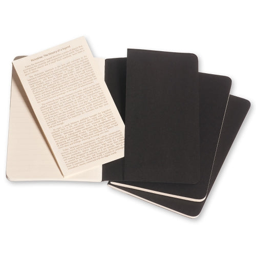 Moleskine Cahier Pocket Ruled Black Cover (Set of 3)