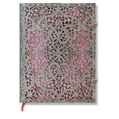 Paperblanks Silver Filigree Blush Pink 7 x 9 Inch Lined Ultra Journal