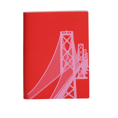 Paperthinks Recycled Leather Large Slim Notebook Bay Bridge Poppy Red