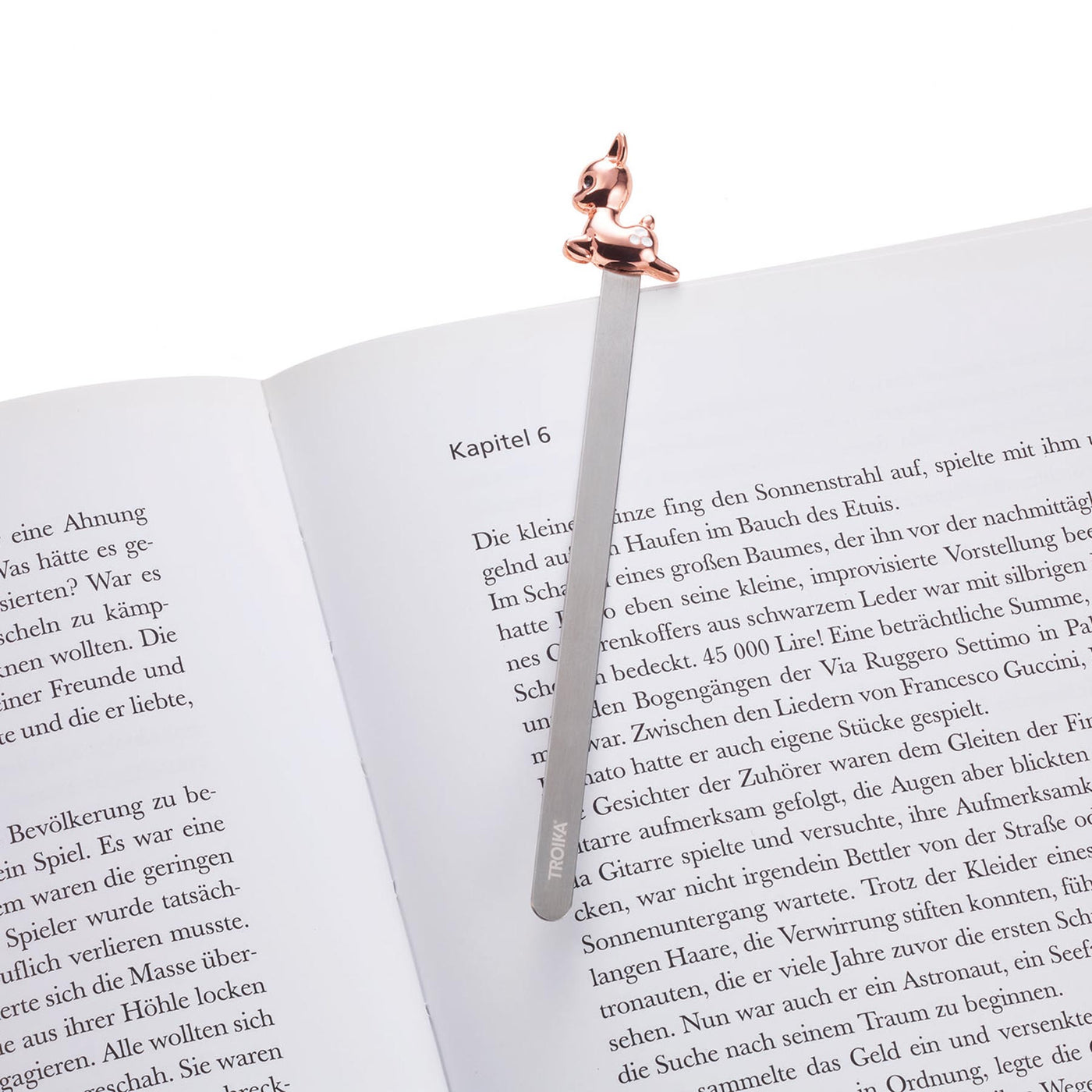 Troika Metal Bookmark with Rose Gold Fawn