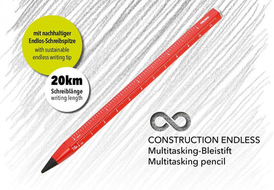 Troika Multi-Tasking Construction Endless Pencil Red