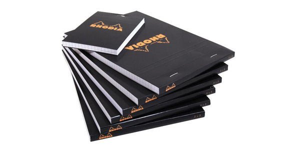 Rhodia Black Staple Bound Pads - lovenotebooks.com