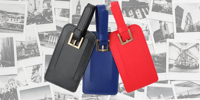 Recycled Leather Luggage Tags - lovenotebooks.com