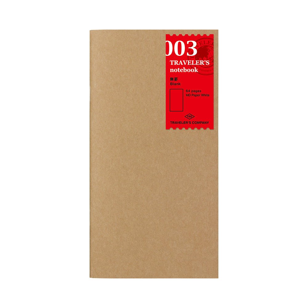 TRAVELER'S notebook Refill 003 Regular Size Blank Notebook