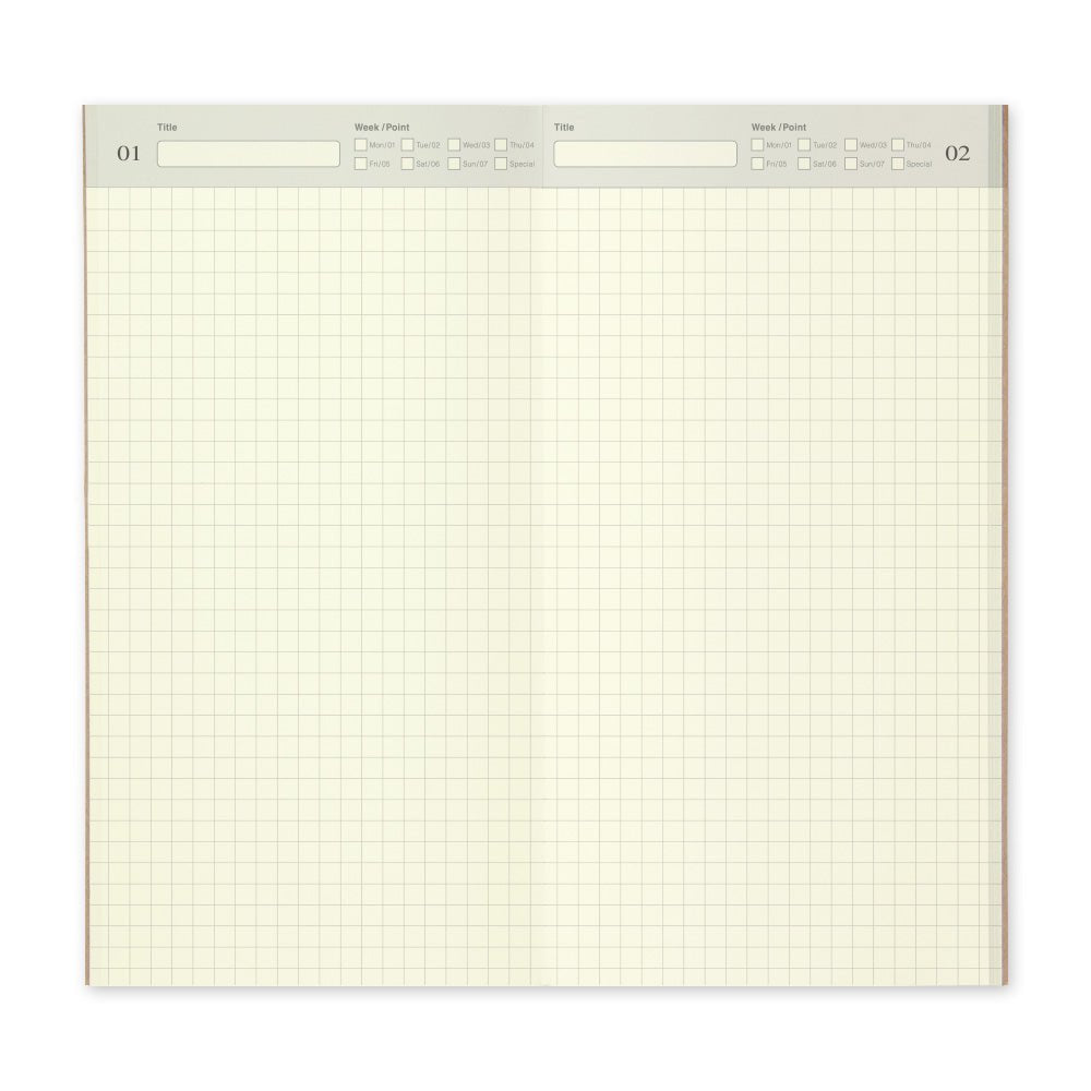 TRAVELER'S COMPANY Refill 005 Undated Page a Day Planner Grid Paper