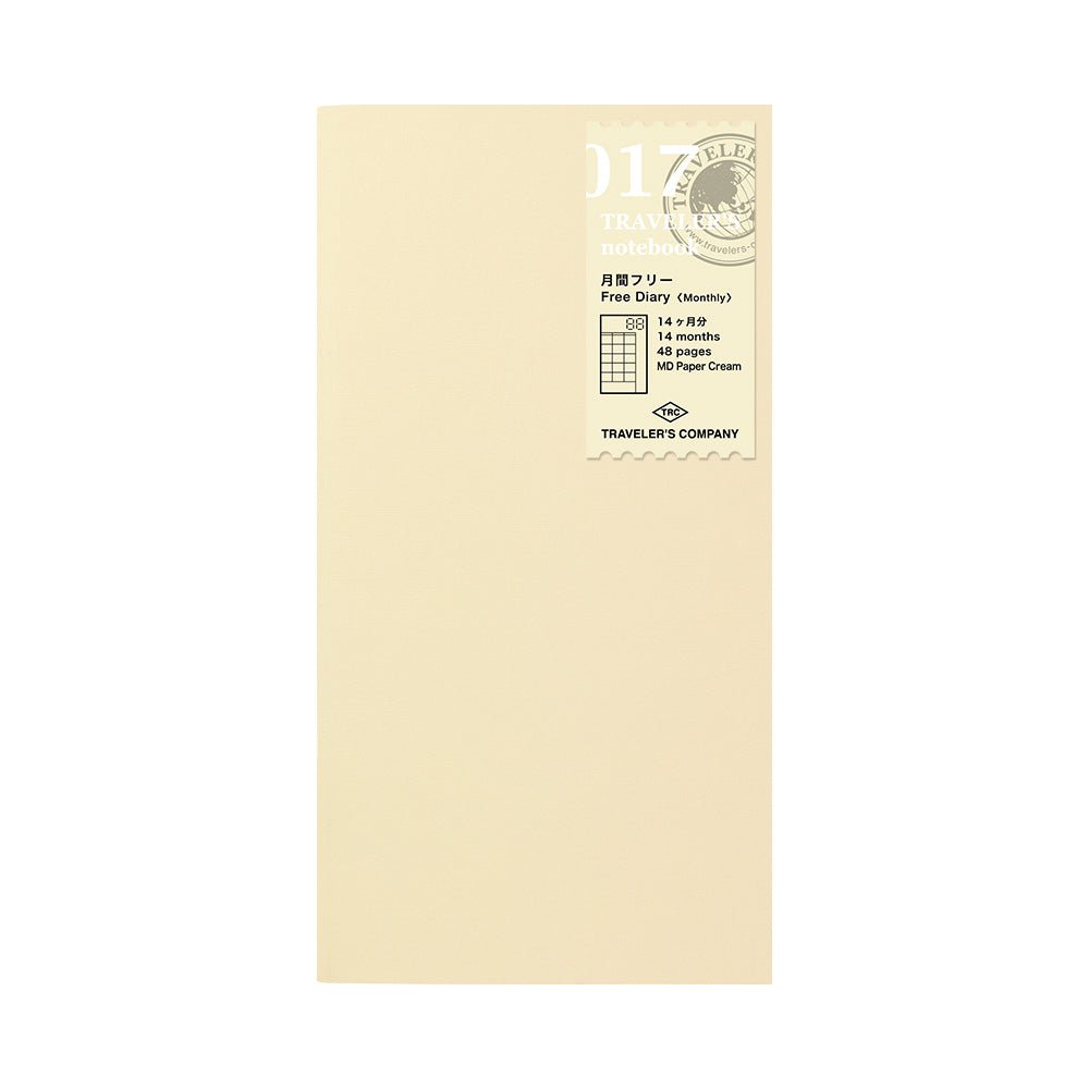 TRAVELER'S notebook Refill 017 Undated Monthly Planner