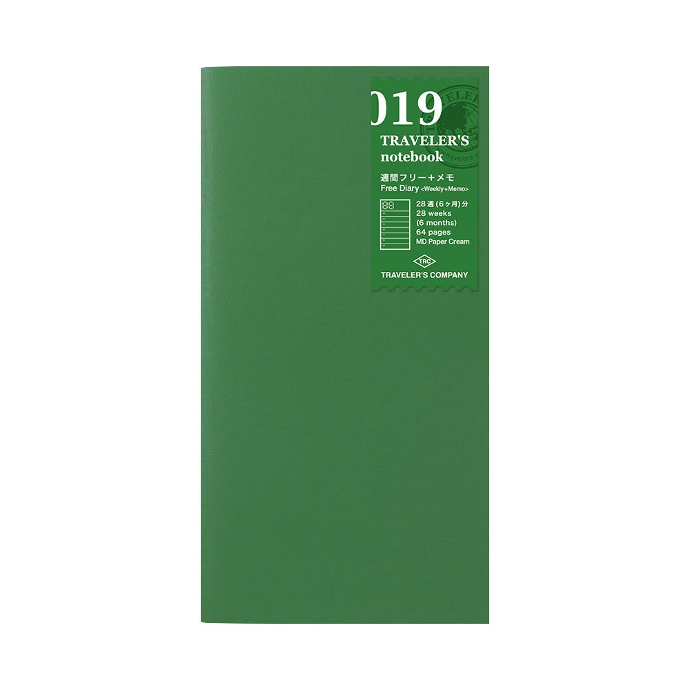 TRAVELER'S notebook Refill 019 Undated Horizontal Weekly + Grid Notebook