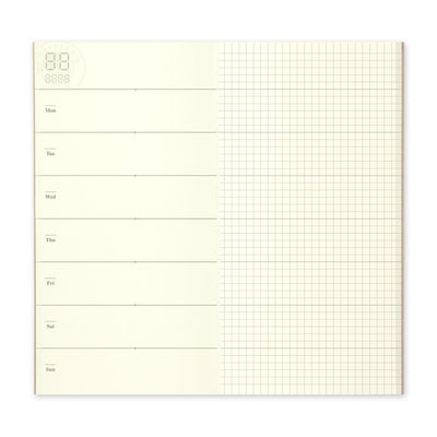 TRAVELER'S notebook Refill 019 Undated Horizontal Weekly + Grid Notebook