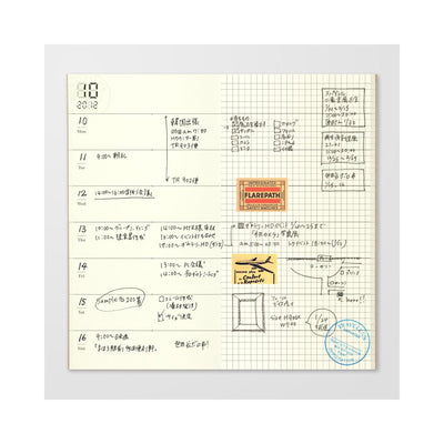 TRAVELER'S notebook Refill 019 Undated Horizontal Weekly + Grid Notebook