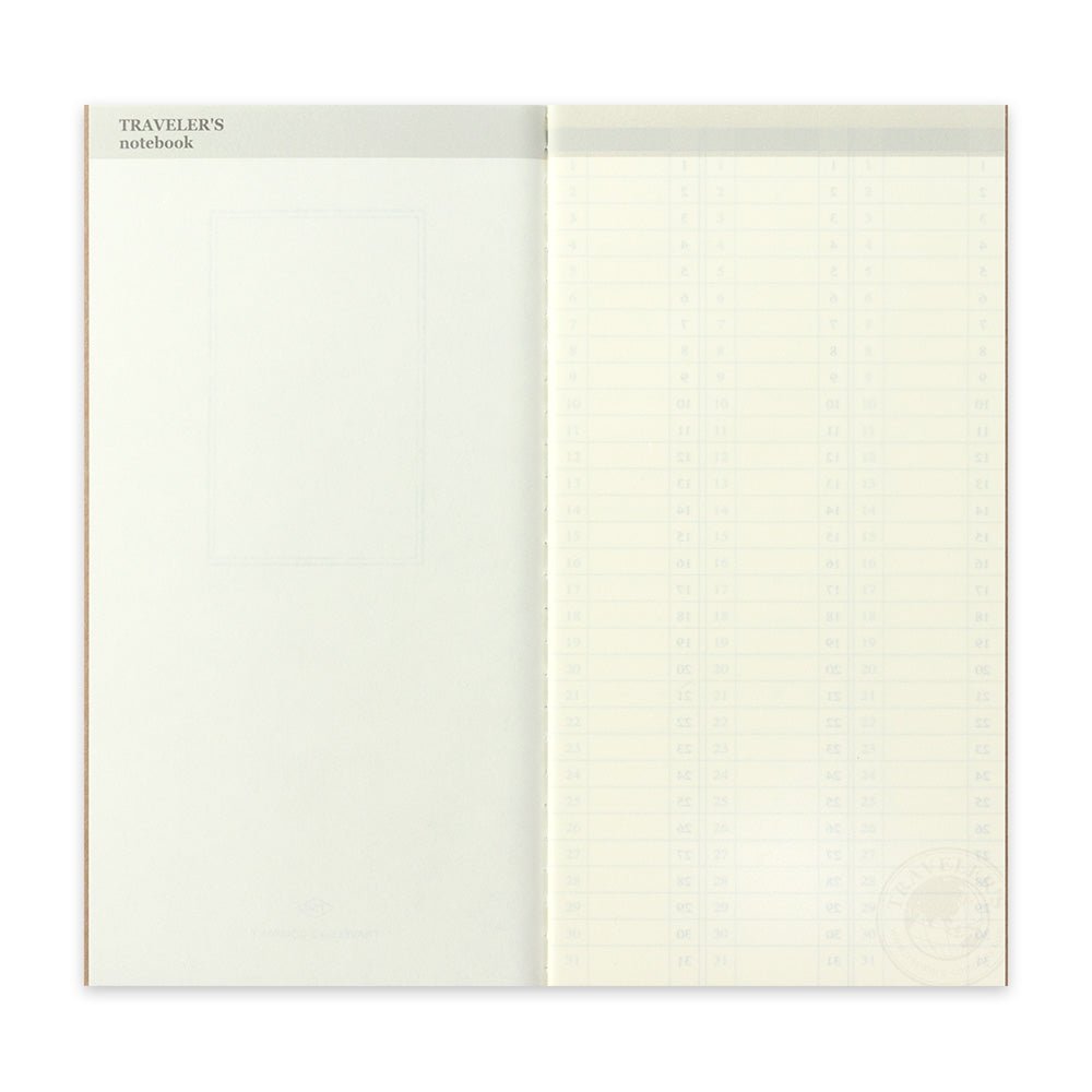 TRAVELER'S notebook Refill 018 Undated Weekly Vertical Planner