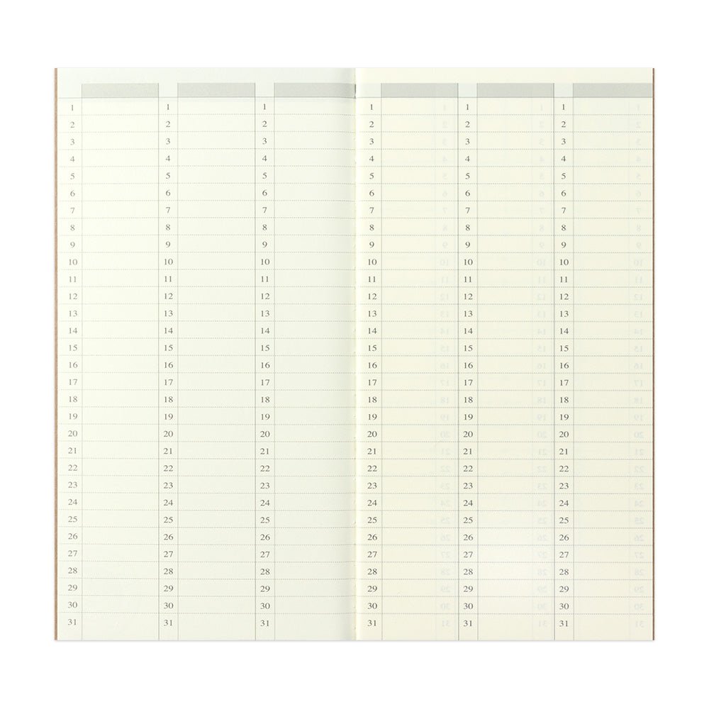 TRAVELER'S notebook Refill 018 Undated Weekly Vertical Planner