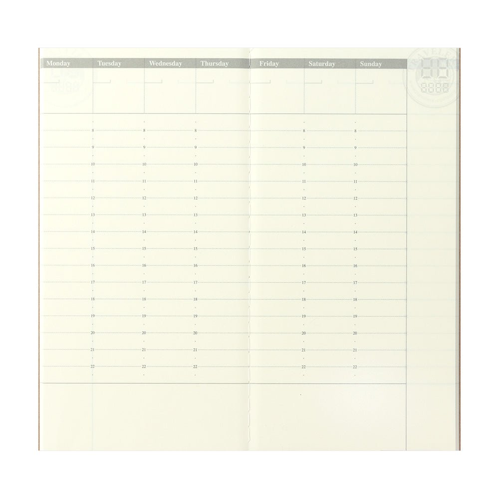 TRAVELER'S notebook Refill 018 Undated Weekly Vertical Planner