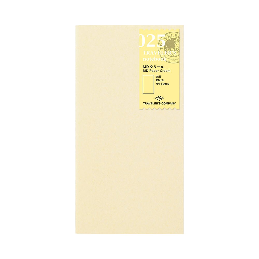 TRAVELER'S notebook Regular-size Refill 025 Blank MD Paper Cream