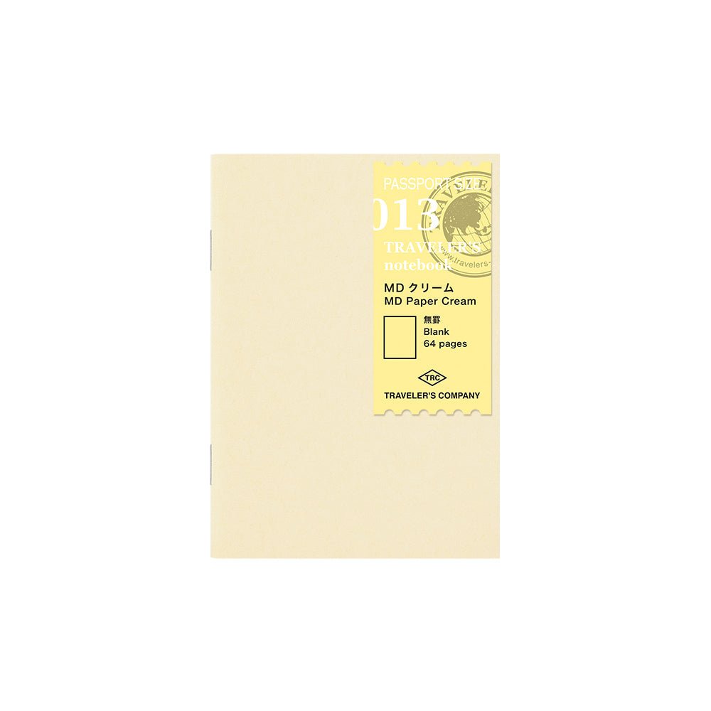 TRAVELER'S notebook Passport Size Refill 013 Blank MD Paper Cream