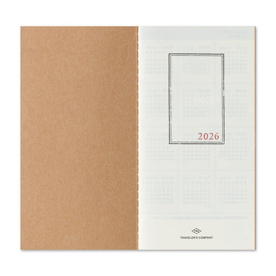 TRAVELER'S notebook Regular size insert 2026 Monthly planner showing the title page