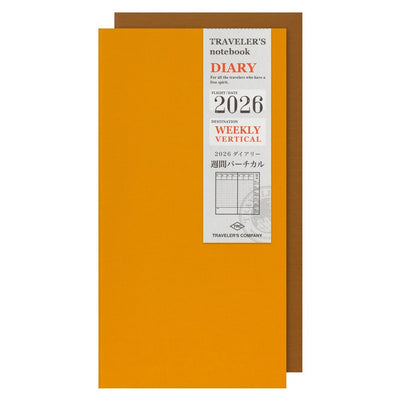 TRAVELER'S notebook Regular size insert 2026 Weekly planner with vertical layout.