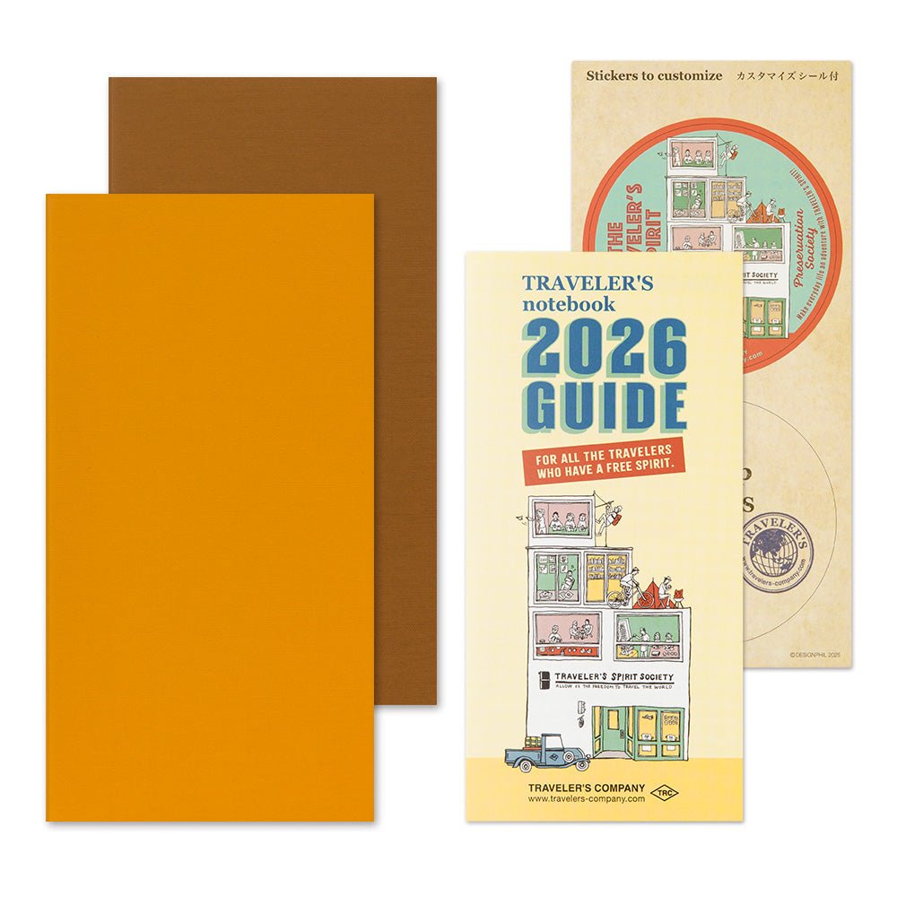 TRAVELER'S notebook Regular size inserts 2026 Weekly planner with vertical layout with Traveler's notebook 2026 Guide and sticker set