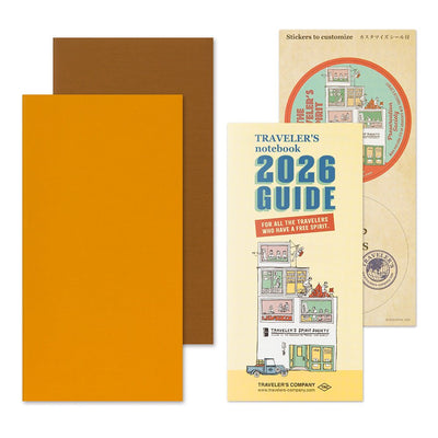 TRAVELER'S notebook Regular size inserts 2026 Weekly planner with vertical layout with Traveler's notebook 2026 Guide and sticker set