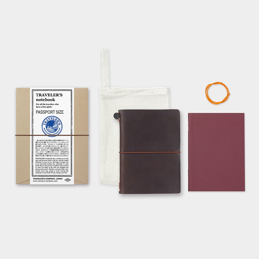 TRAVELER'S Notebook Passport Size Refillable Leather Cover five Colors