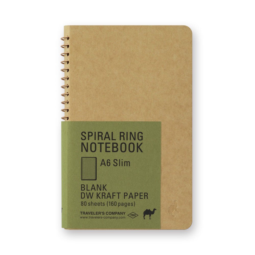TRAVELER'S COMPANY SPIRAL RING NOTEBOOK A6 Slim DW Kraft Paper Pages