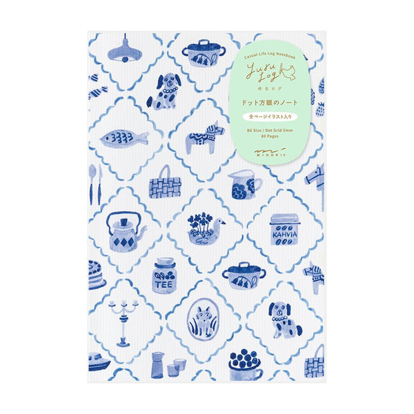 Midori Yuru Log B6 Blue Nordic Notebook by Asako Aratani