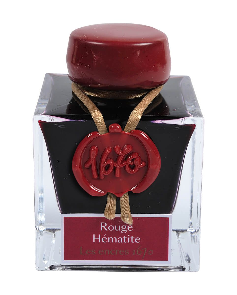 Jacques Herbin 1670 Bottled Ink with Gold Shimmer Color Rouge Hematite 50ml