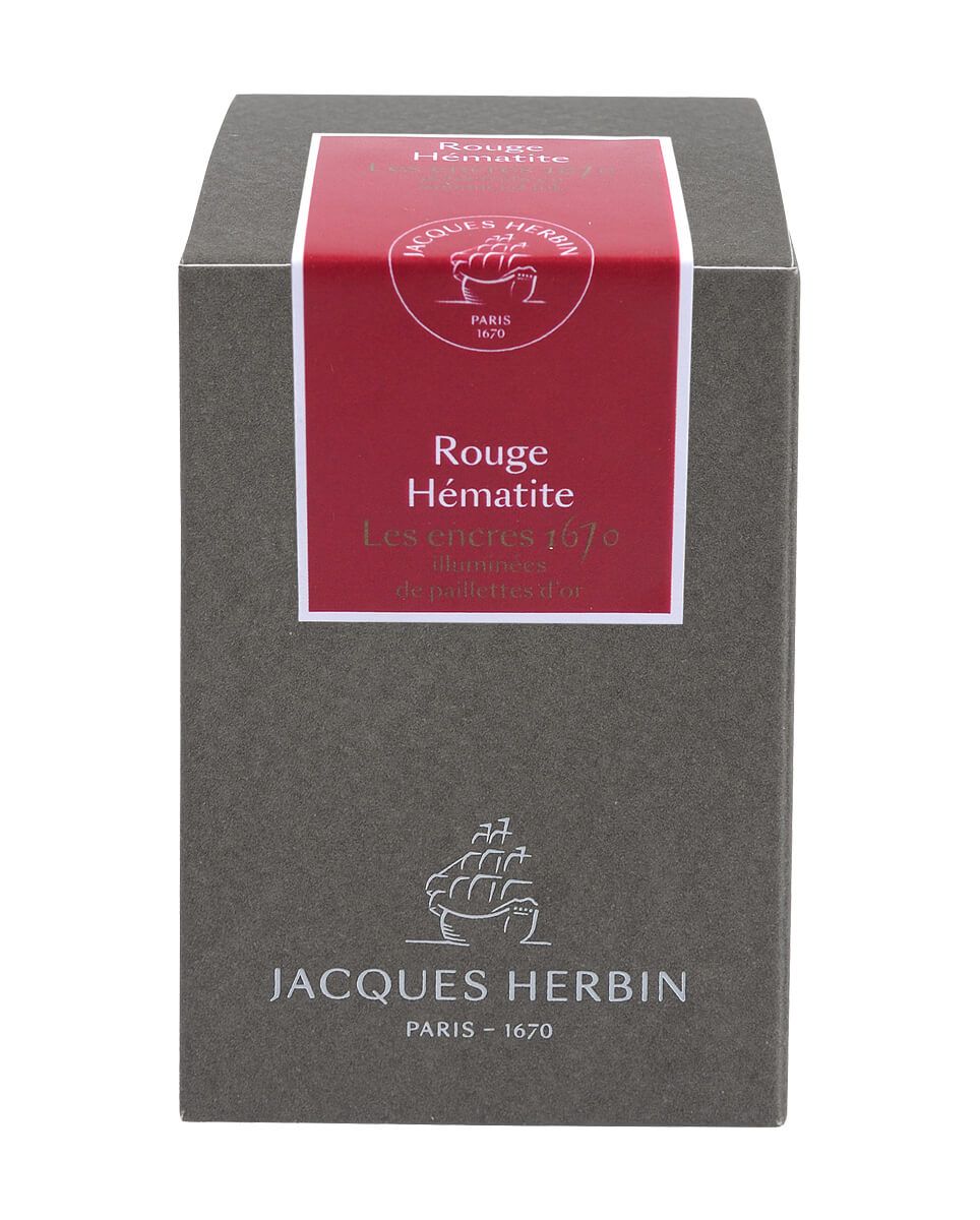 Jacques Herbin 1670 Bottled Ink with Gold Shimmer Color Rouge Hematite 50ml