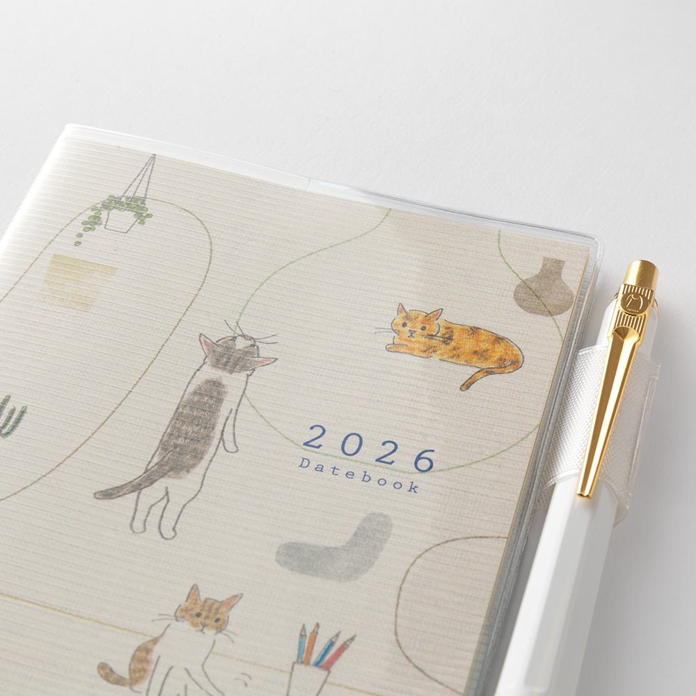 Midori Sayo Koizumi Slim Cat Monthly 2026 Pocket Planner