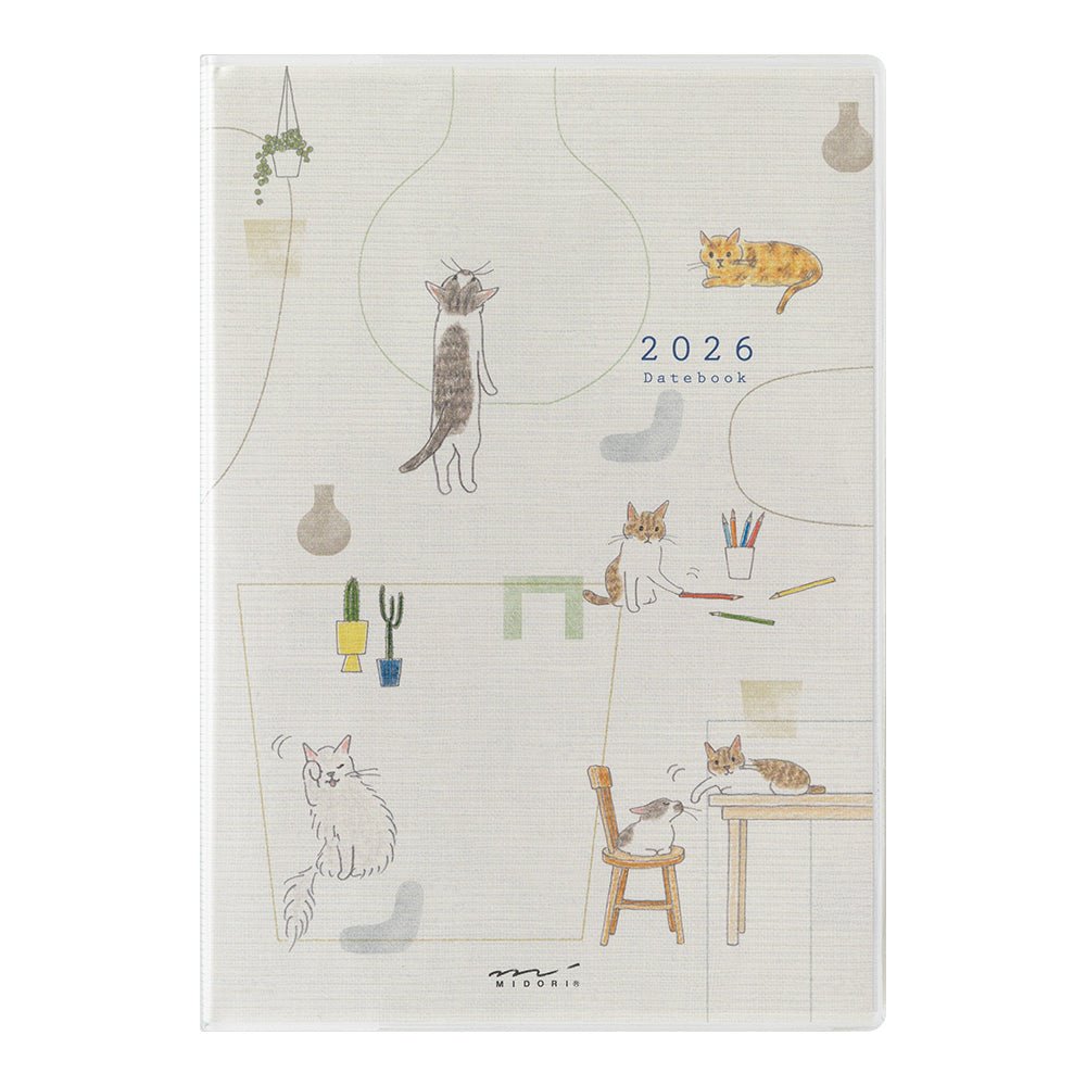 Midori Sayo Koizumi B6 Cat Weekly-Monthly 2026 Planner