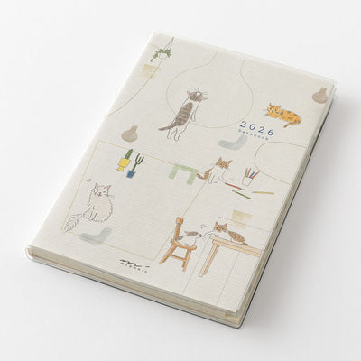Midori Sayo Koizumi B6 Cat Weekly-Monthly 2026 Planner