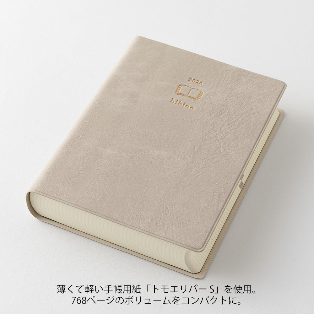 Midori Hibino A6 2026 Daily Planner Gray Two Pages a Day
