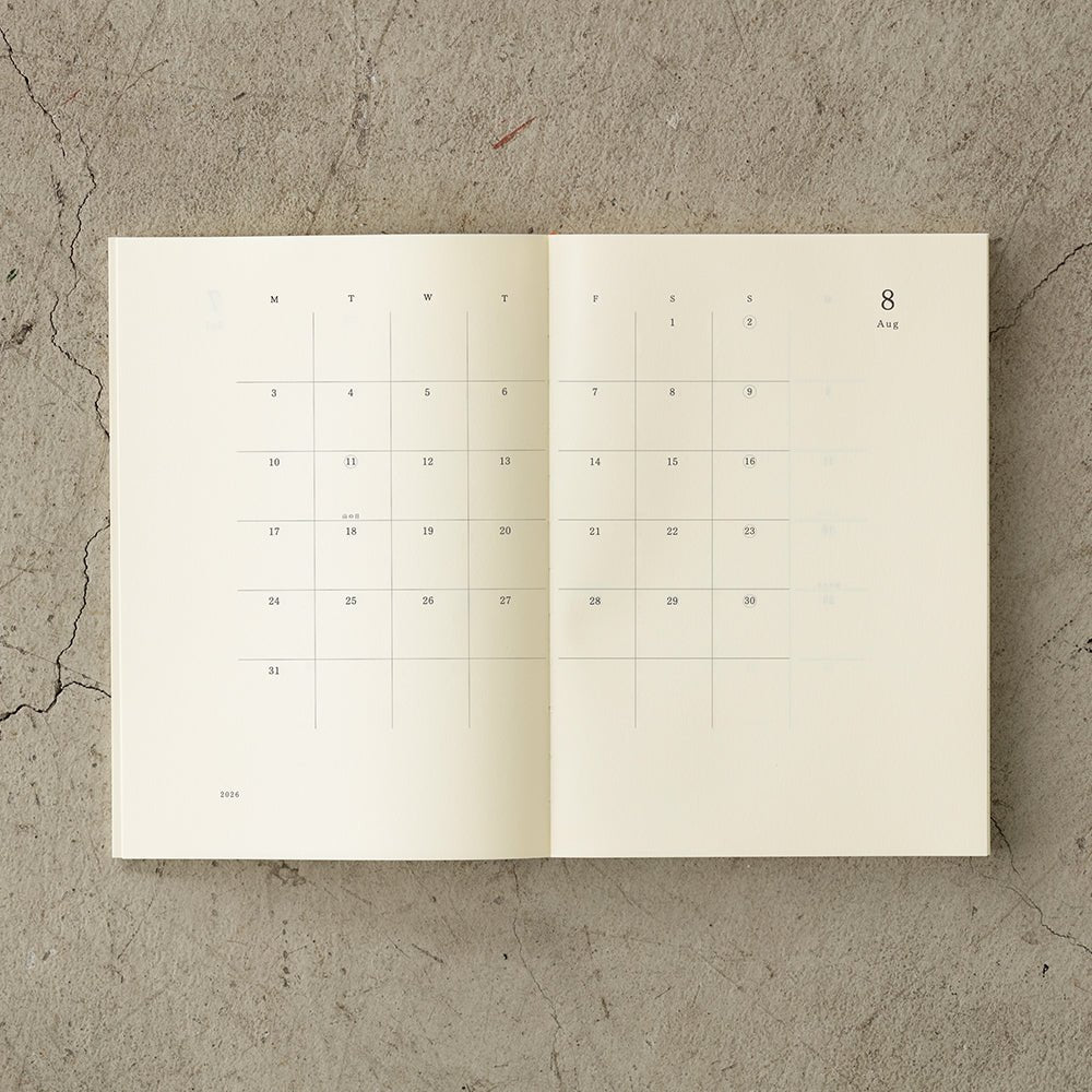 MD Notebook Diary A5 Thin Variant Monthly 2026 Planner