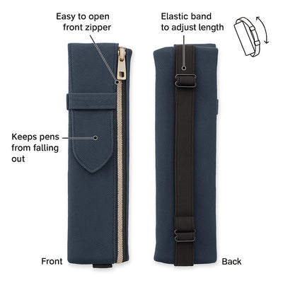 Midori Book Band Pen Case for B6 and A5 Size Notebooks Navy