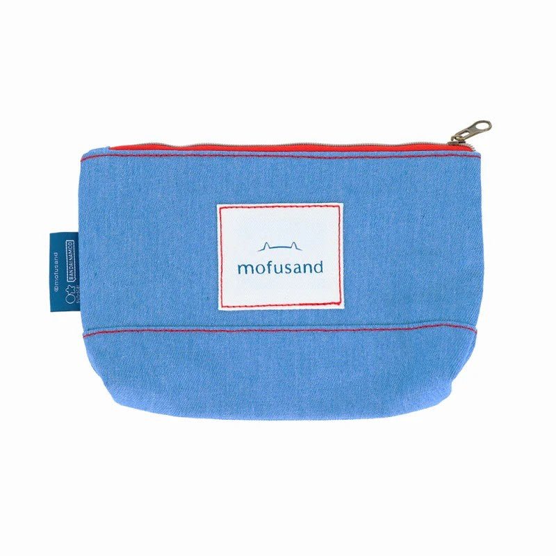 Flat Zipper Pouch Mofusand and Cream Soda Denim