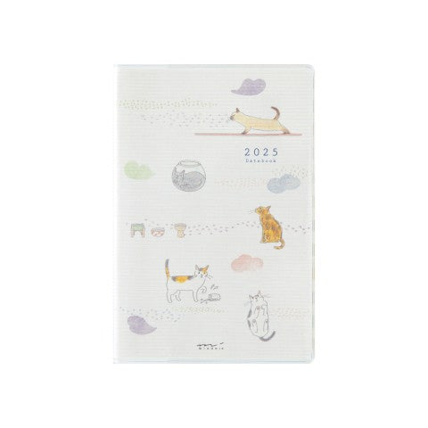 Midori Sayo Koizumi Mini Cat Monthly 2025 Pocket Planner