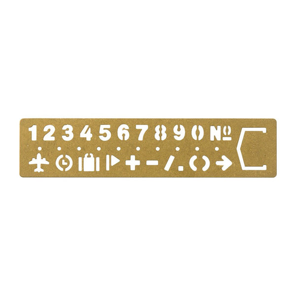 TRAVELER'S COMPANY BRASS Template Bookmark Numbers & Icons