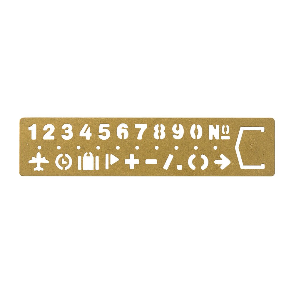 TRAVELER'S COMPANY BRASS Template Bookmark Numbers & Icons