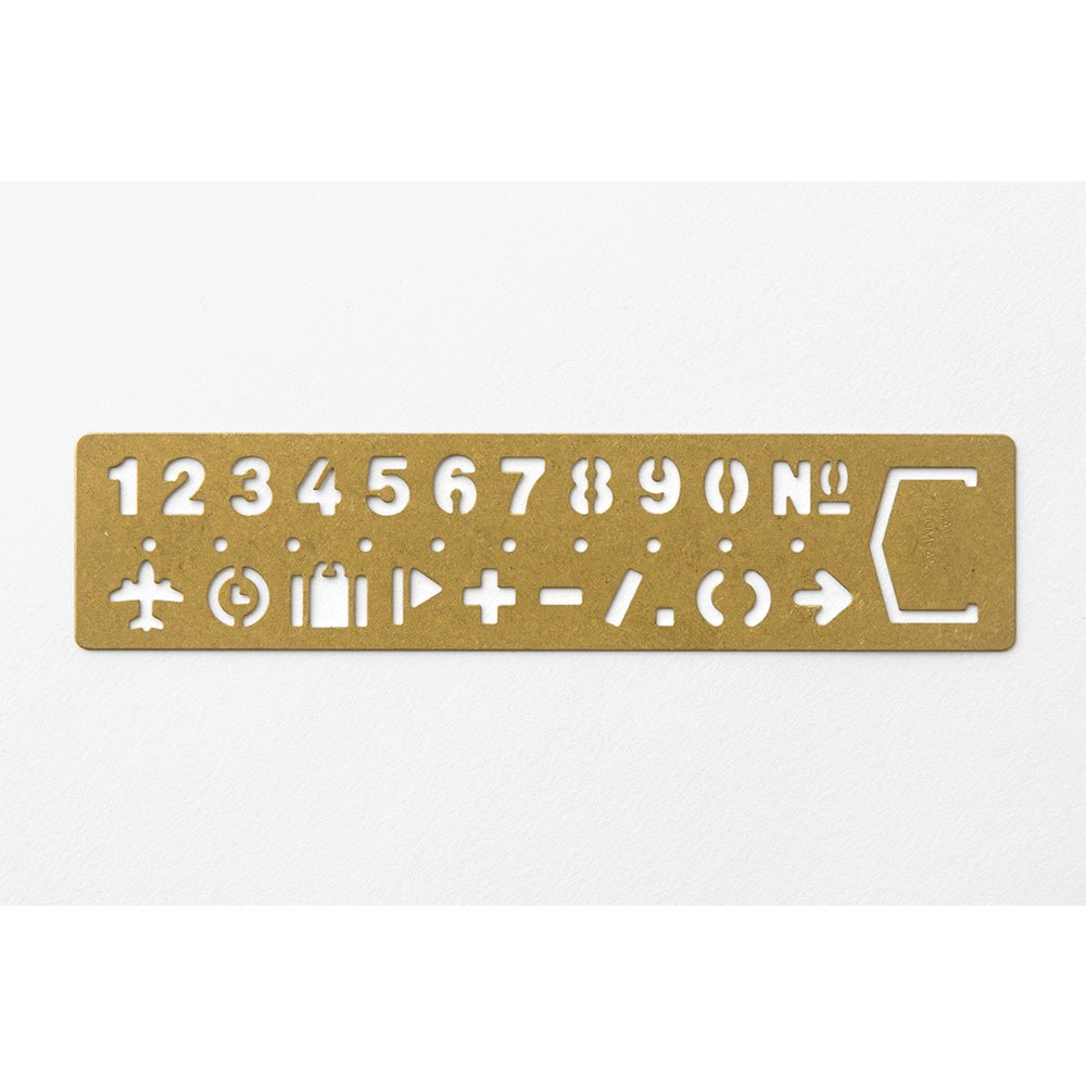TRAVELER'S COMPANY BRASS Template Bookmark Numbers & Icons