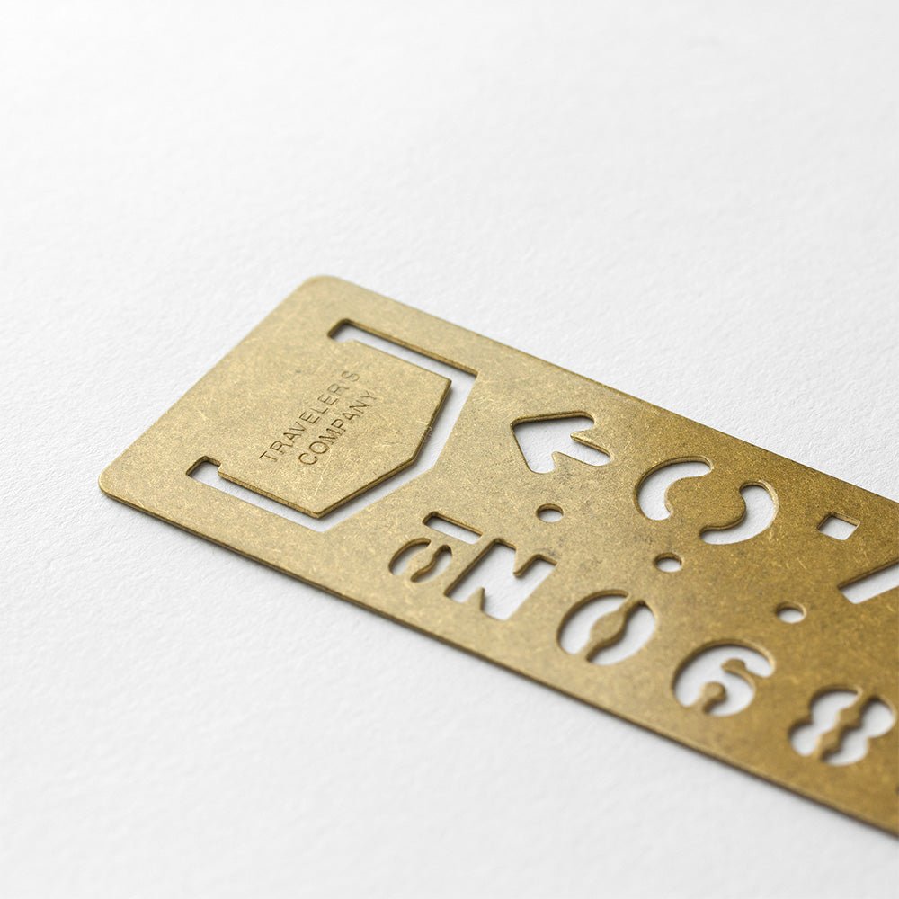 TRAVELER'S COMPANY BRASS Template Bookmark Numbers & Icons