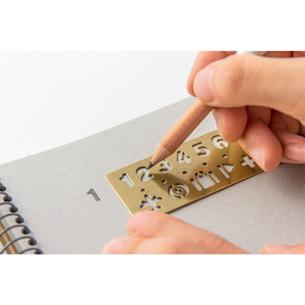TRAVELER'S COMPANY BRASS Template Bookmark Numbers & Icons