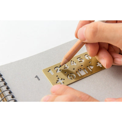 TRAVELER'S COMPANY BRASS Template Bookmark Numbers & Icons