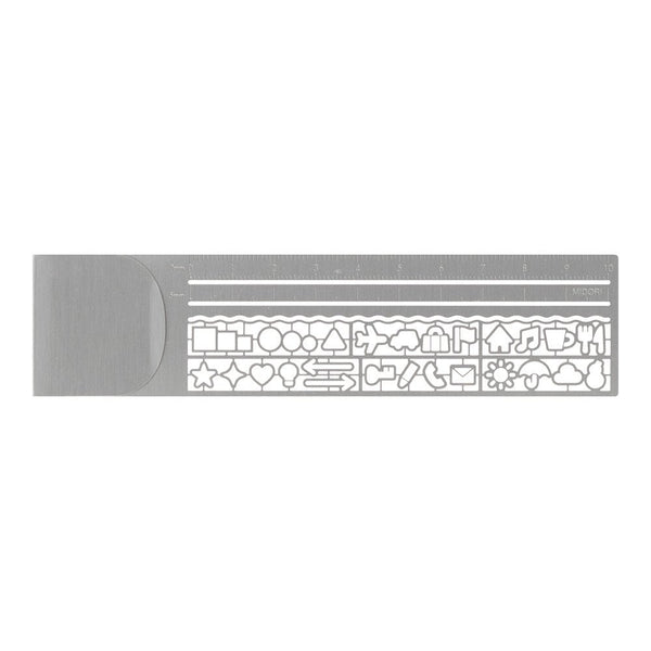Midori Clip Ruler A | Ultra-Slim 3-in-1 Bookmark, Ruler & Stencil