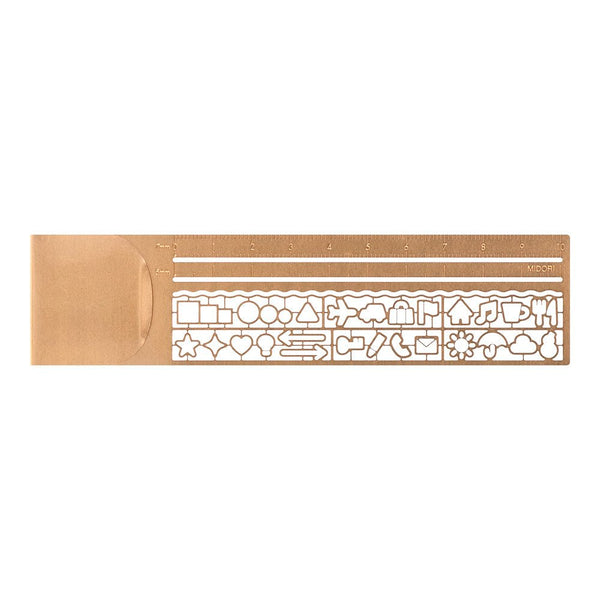 Midori Clip Ruler A | Ultra-Slim 3-in-1 Bookmark, Ruler & Stencil