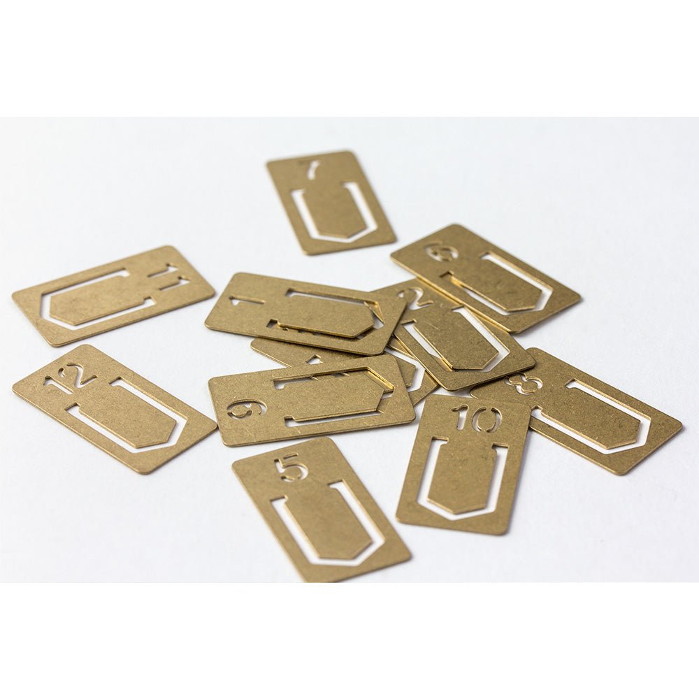 TRAVELER'S COMPANY BRASS CLIPS - Numbered Set (1-12)