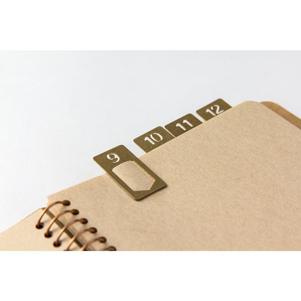TRAVELER'S COMPANY BRASS CLIPS - Numbered Set (1-12)