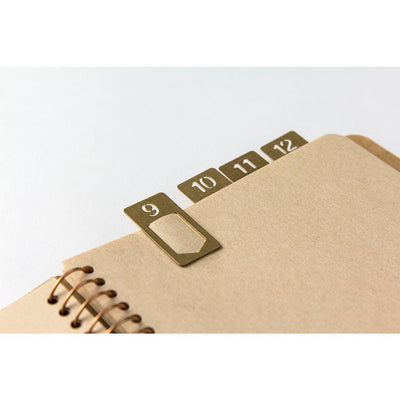 TRAVELER'S COMPANY BRASS CLIPS - Numbered Set (1-12)