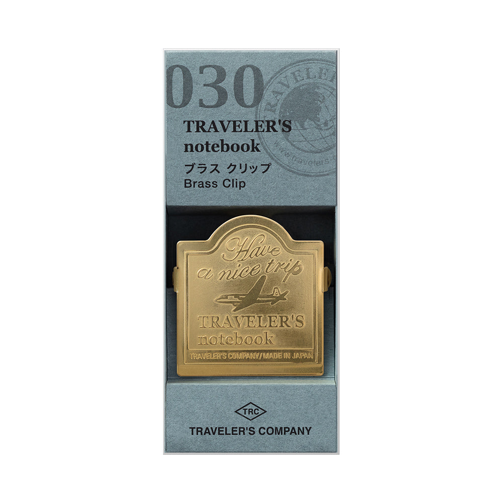 TRAVELER'S notebook Brass Clip with Vintage Airplane Motif